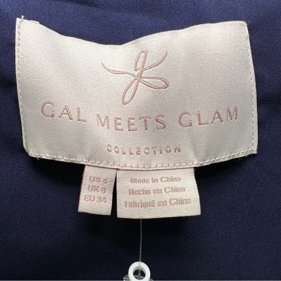 NWT Gal Meets Glam Carlene Long Sleeve Fit & Flare Navy Floral Dress Size 4 - Picture 11 of 12